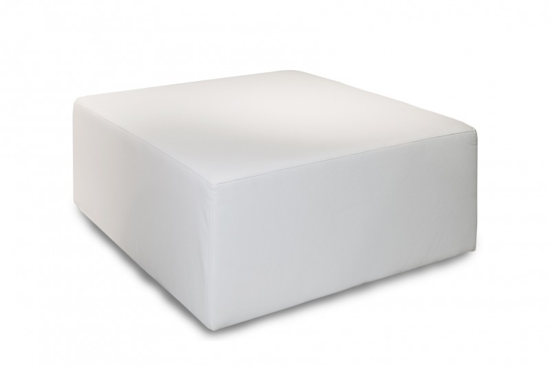 Pouf quadrato colore bianco 100x100H45 cm in eco pelle.