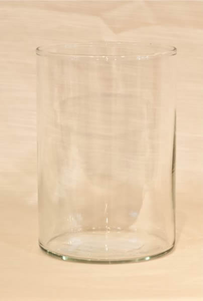 Vaso Cilindrico in vetro base 11 cm alto 18 cm.